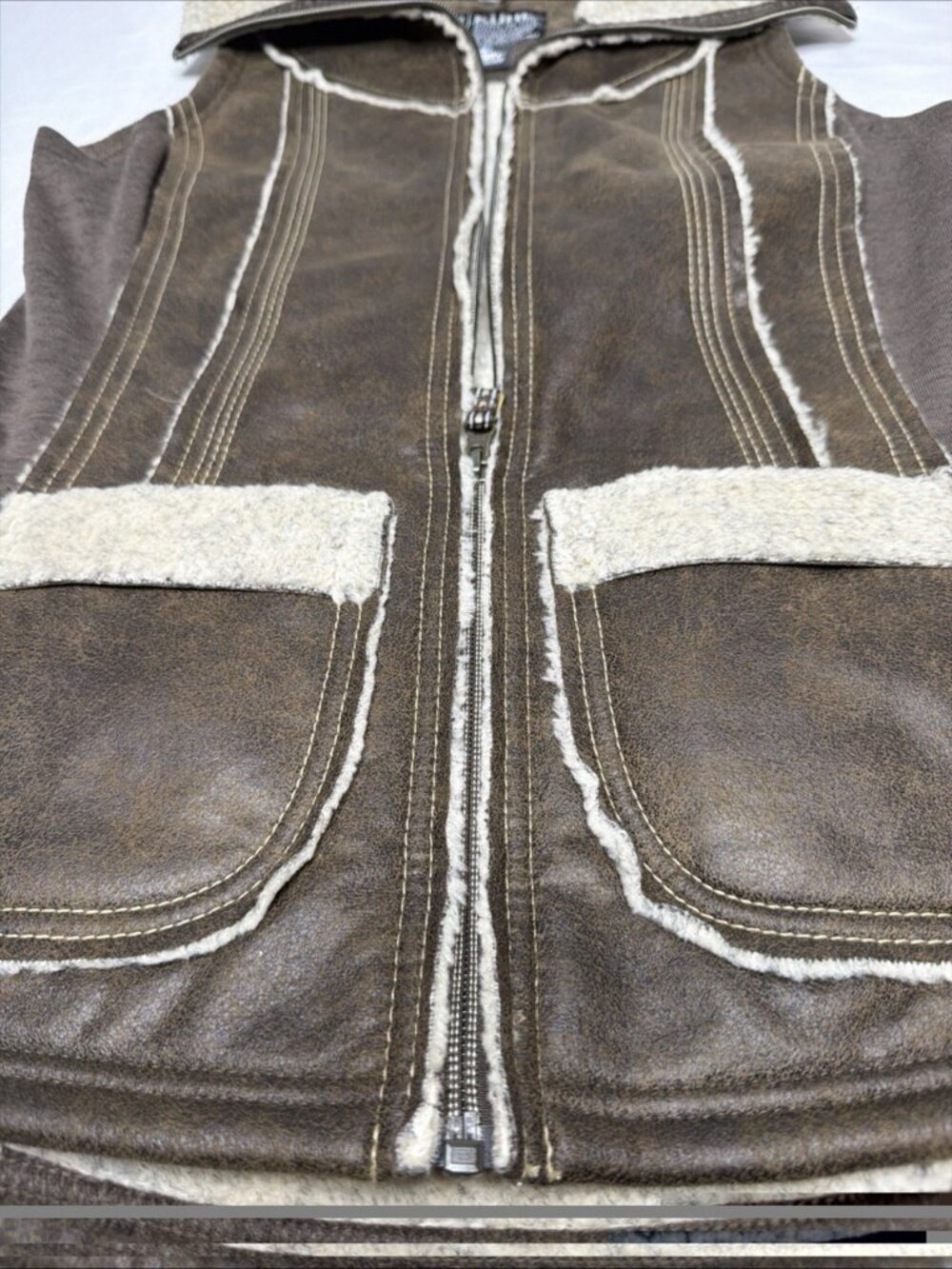 Kuhl Dani Projekt Sherpa Vest Brown Suede Wool Blend Fleece Women's Small - Picture 2 of 6